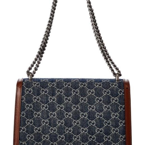 Gucci Small Dionysus Shoulder Bag in Blue and Ivory GG NEW WITH DUST BAG - Picture 4 of 5